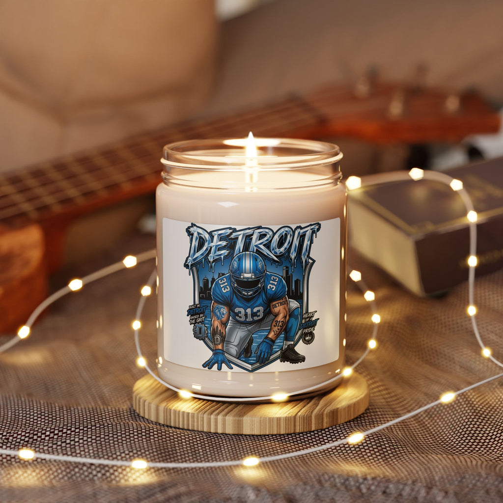 Detroit 313 Football Player Candle, Soy Candle