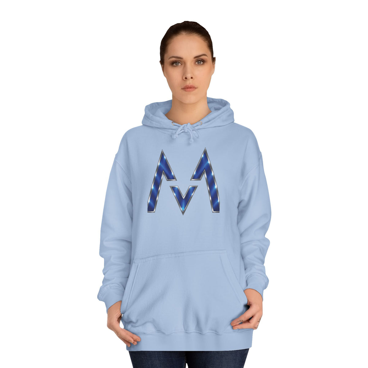 Blue M Chevron Logo Hoodie | Maroon 5 Band Photo Signature Back Hoodie