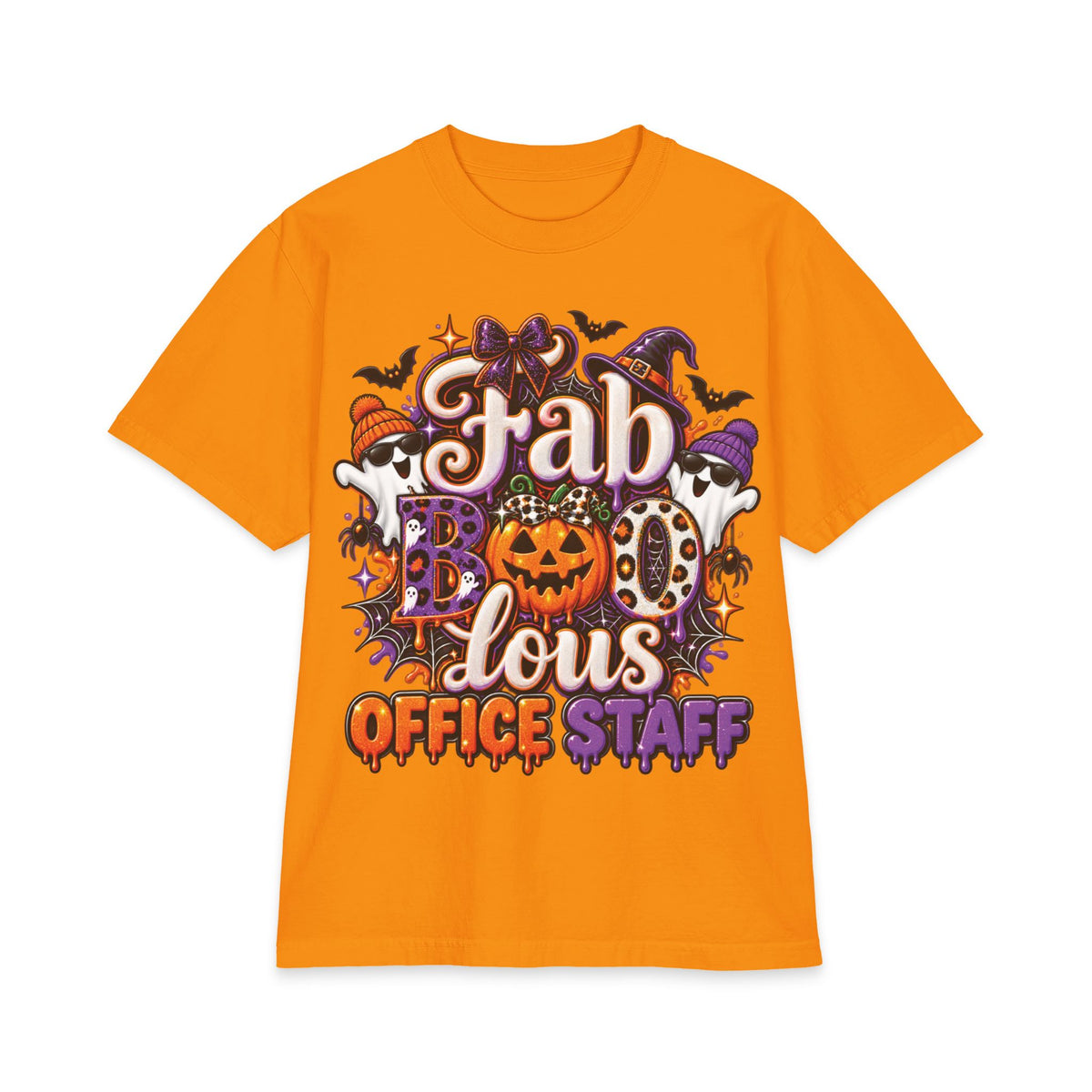 Fabulous Office Staff Halloween T-Shirt | Pumpkin Bat Spooky Typography