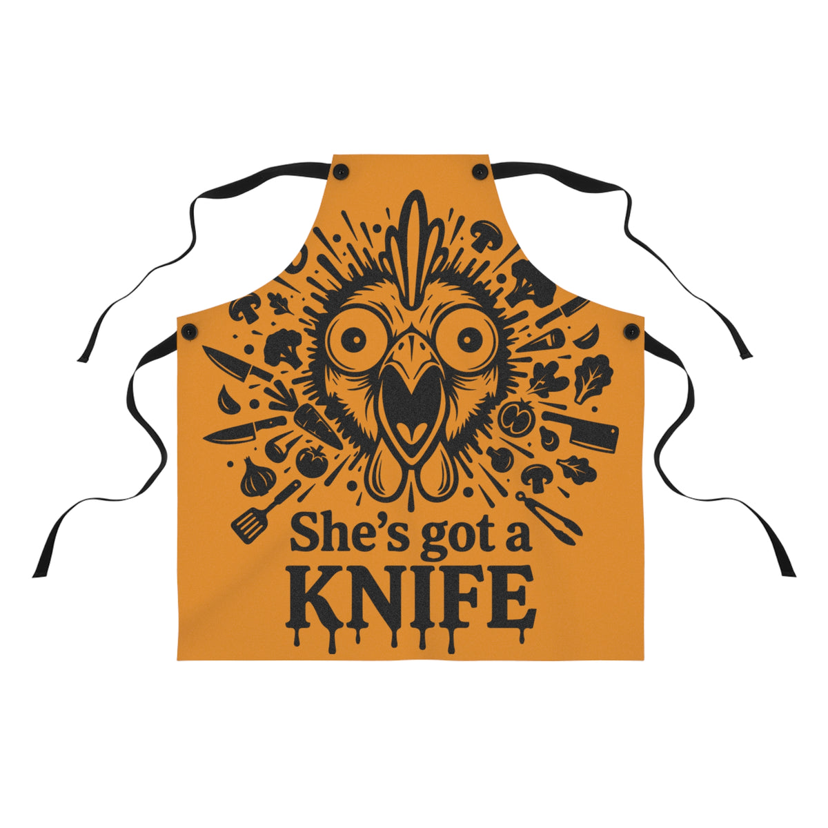 She's Got a Knife Chicken Apron | Funny Kitchen Chef Cooking Apron