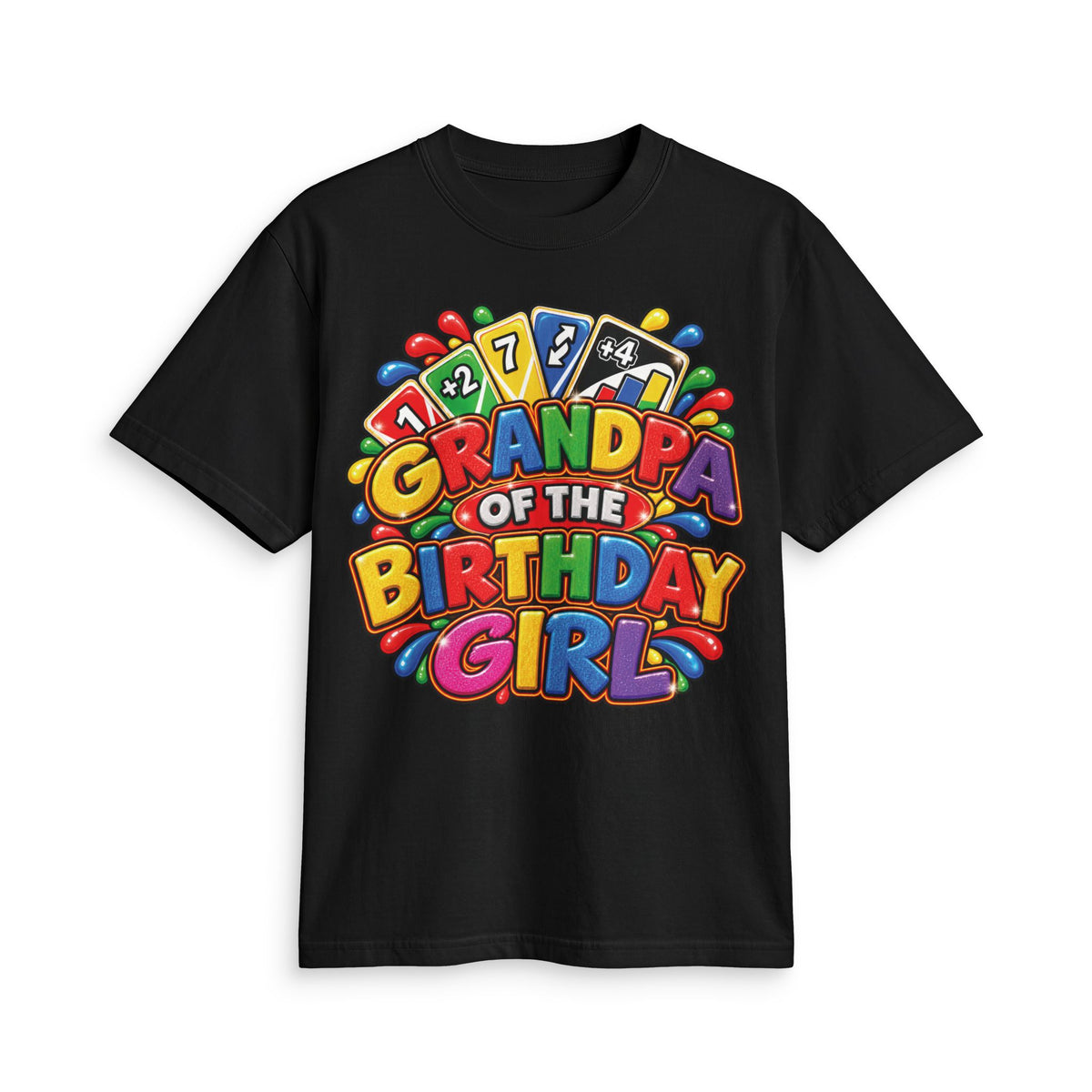 Grandpa of the Birthday Girl T-Shirt | Colorful Birthday Design