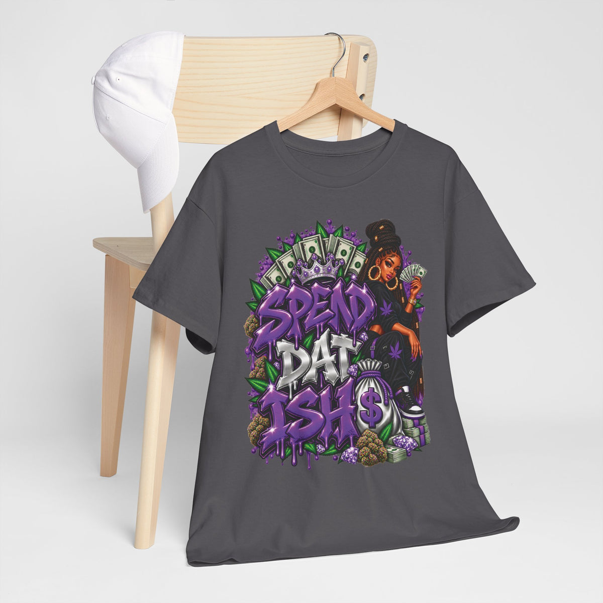 Spend Dat sh*t Tee | Graffiti Money Design, Purple Streetwear
