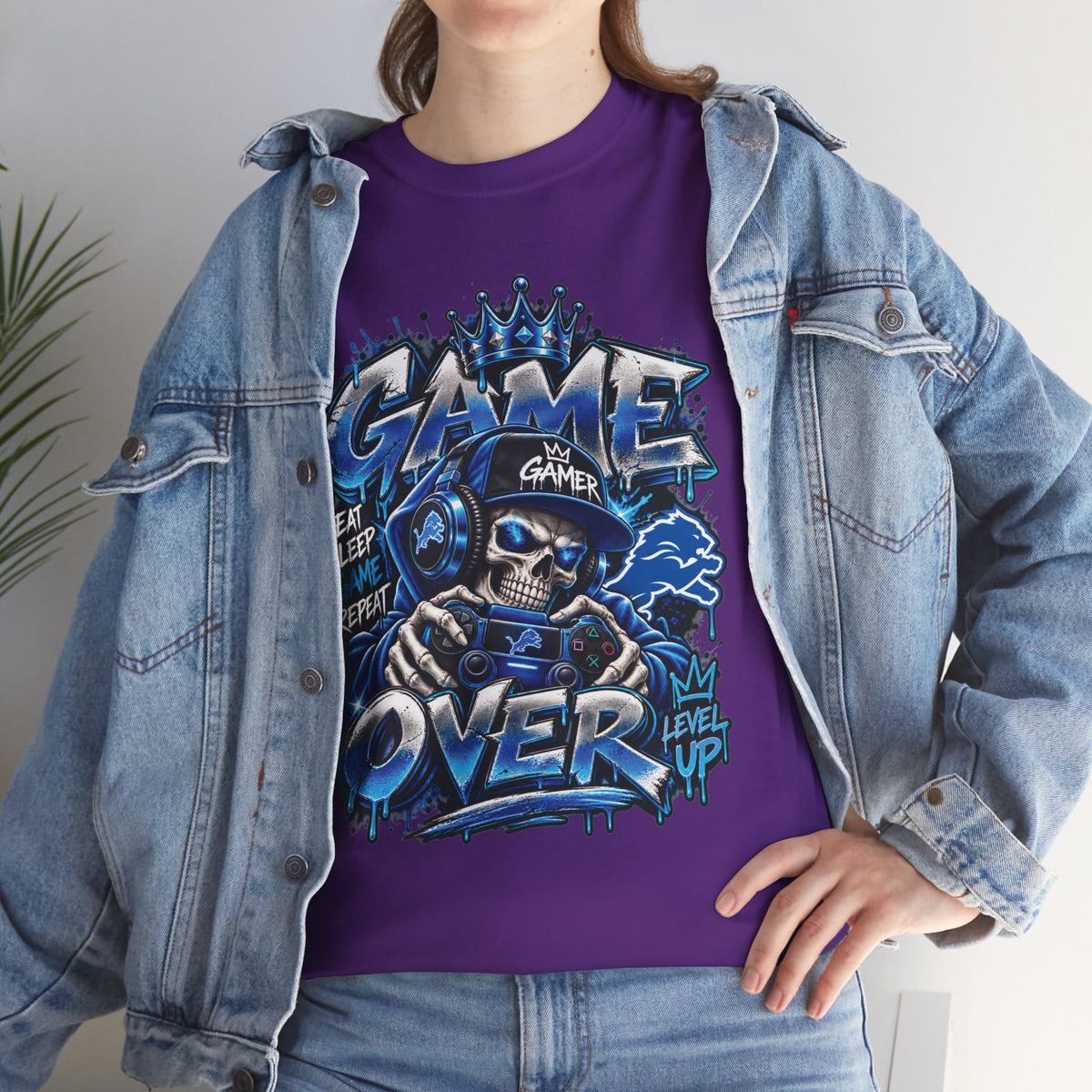 Game Over Skull Gamer Tee | Video Game Controller Graphic Shirt