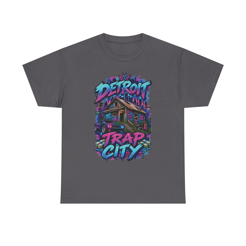 Detroit Trap City Tee | Urban Graffiti Streetwear, Neon Hip Hop Design