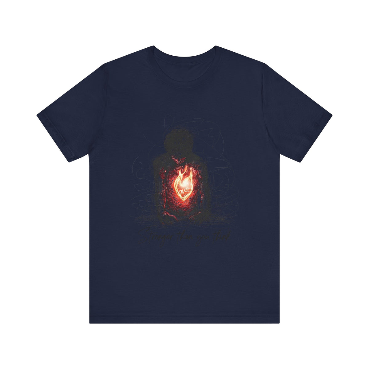 Flaming Heart Figure Tee | Stronger Than You Think graphic shirt