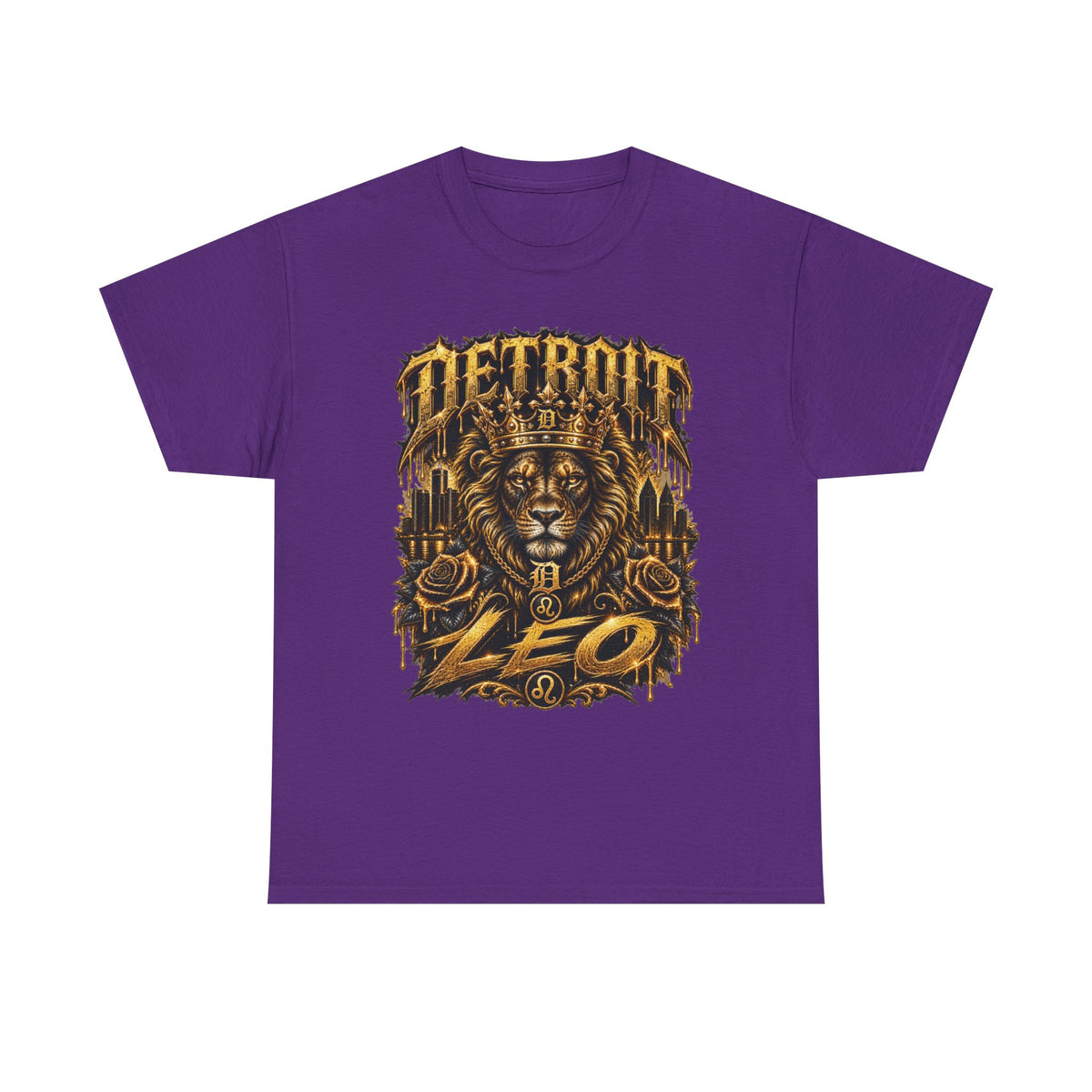 Detroit Lion Leo T-Shirt | Detroit Skyline Lion Graphic Tee