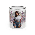 Curvy Tattooed Woman Illustration Mug | Accent Rim & Handle