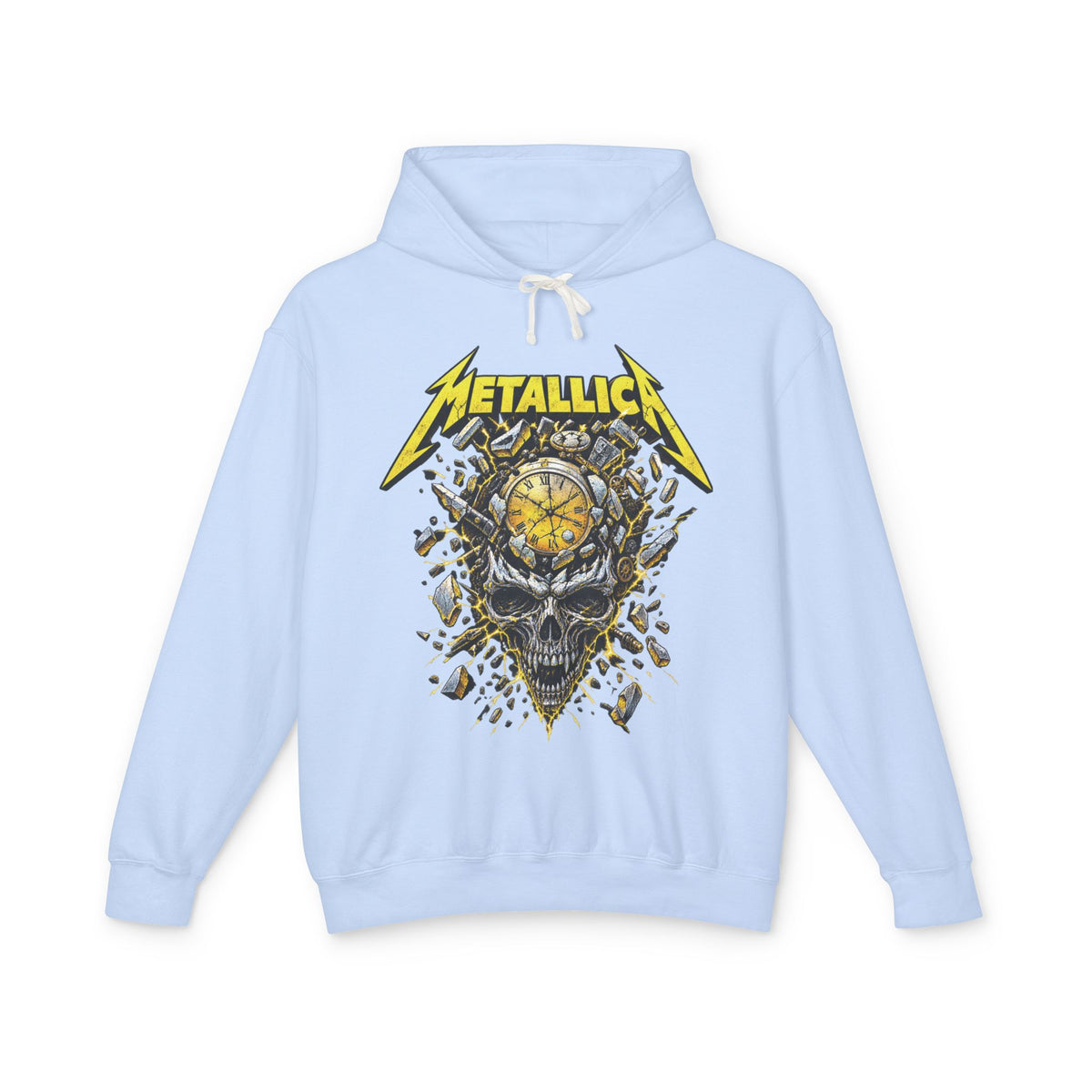 Metallica Skull & Broken Clock Hoodie | Band Logo Rock Music Sweatshirt