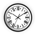 Roman Numeral Clock Wall Clock | Black Frame, Classic Vintage Face