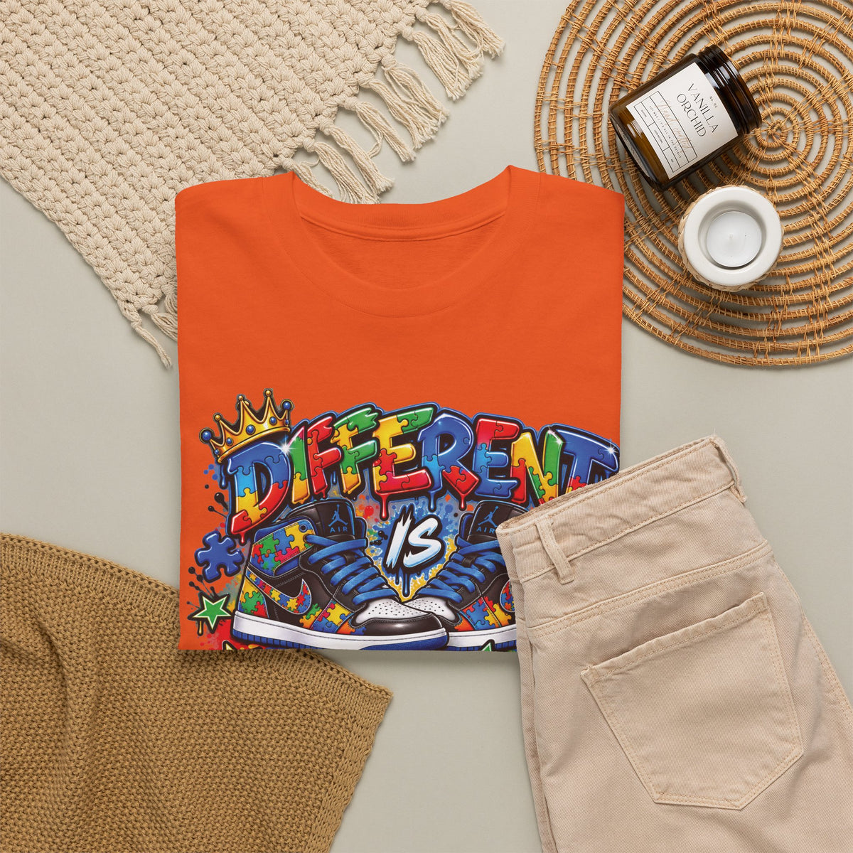 Different Is Beautiful Autism T-Shirt | Colorful Graffiti Typography