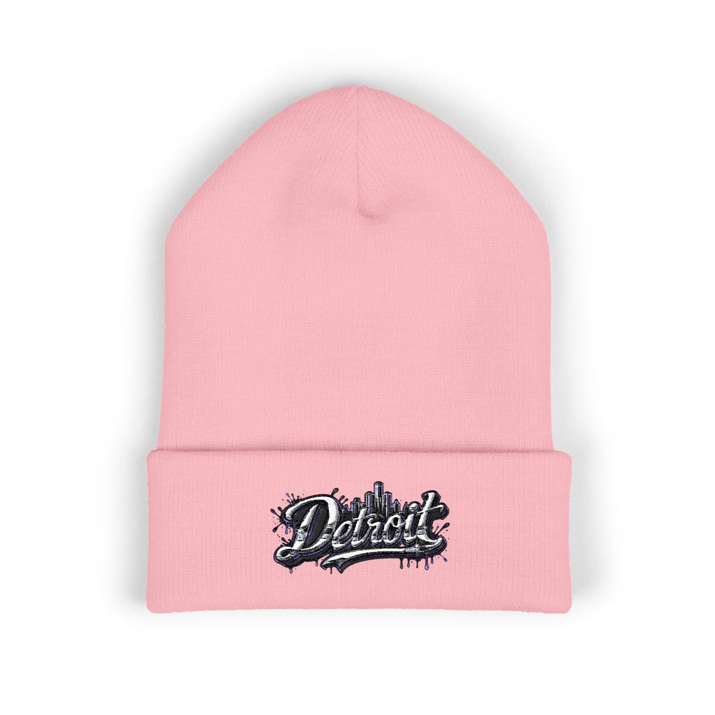 Detroit Graffiti Script Beanie | Embroidered Cuffed Beanie
