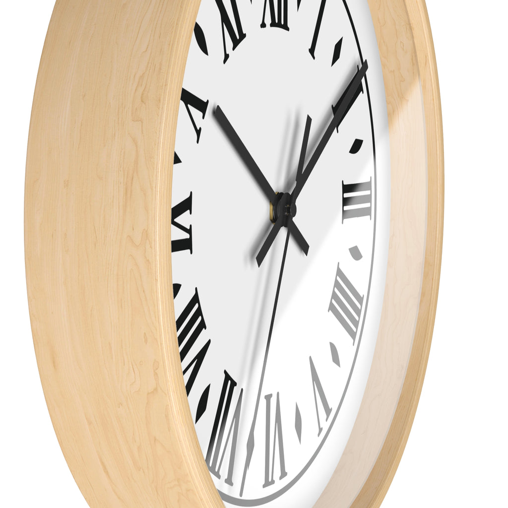 Roman Numeral Vintage Clock Wall Clock | Black Frame, White Face