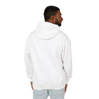 Dual Flame Masks Hoodie | Blue Pink Surreal Faces Graphic