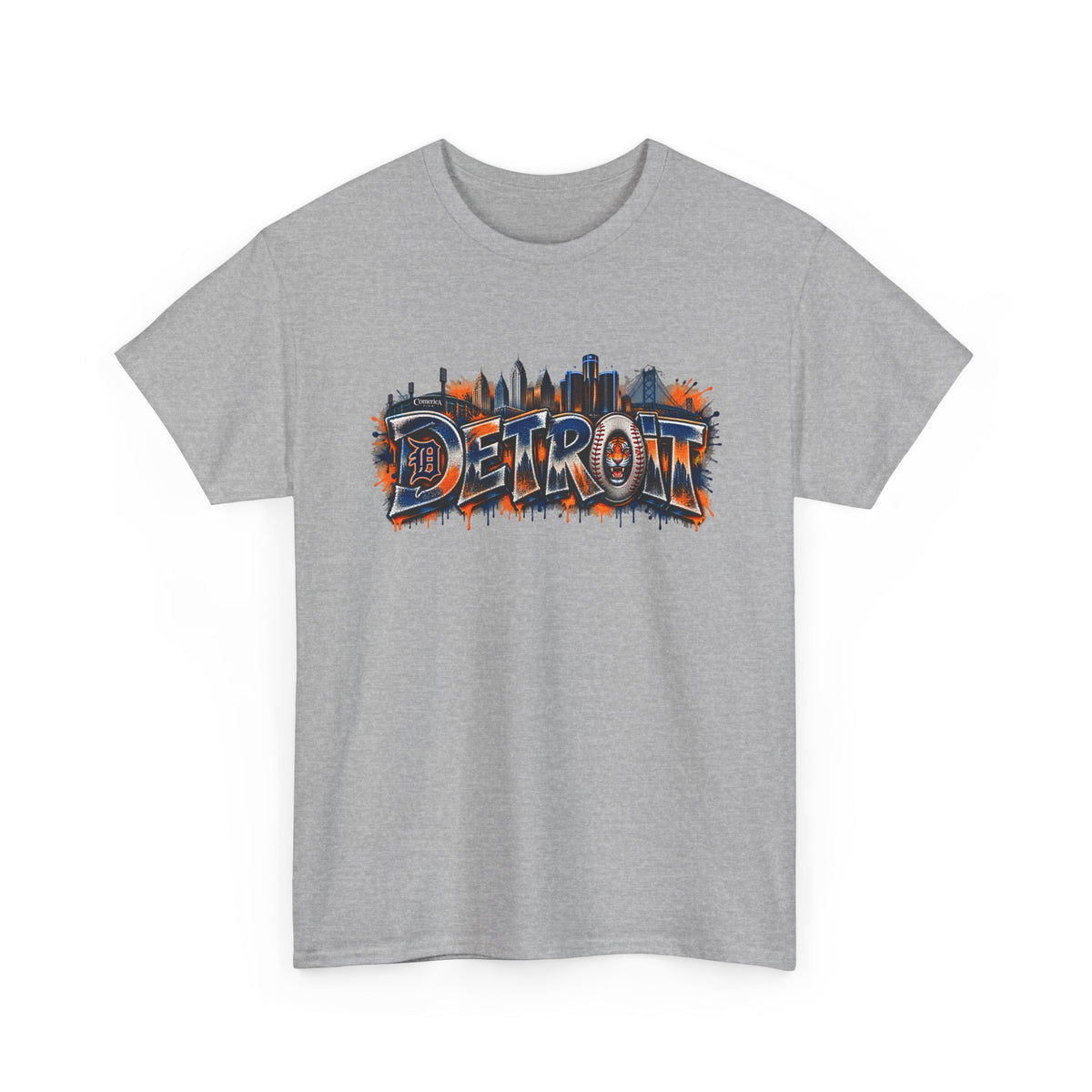 Detroit skyline graffiti T-Shirt | city skyline tee, urban street art
