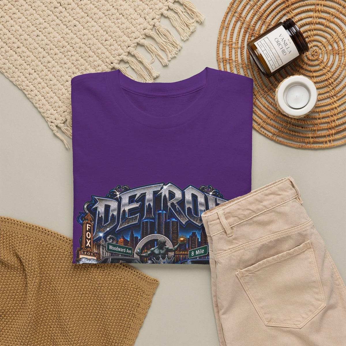 Detroit Muscle Car Tee | Vintage Hot Rod Illustration, Garage Scene