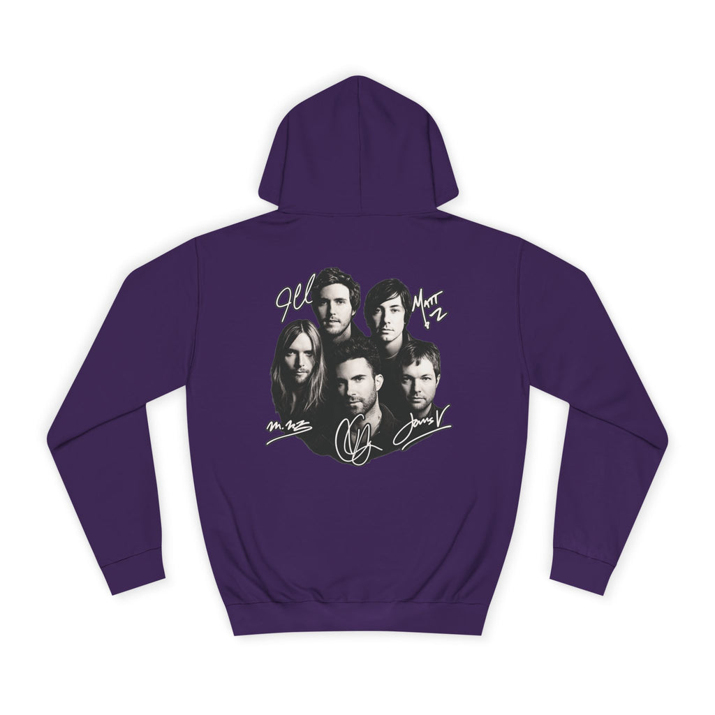 Blue M Chevron Logo Hoodie | Maroon 5 Band Photo Signature Back Hoodie
