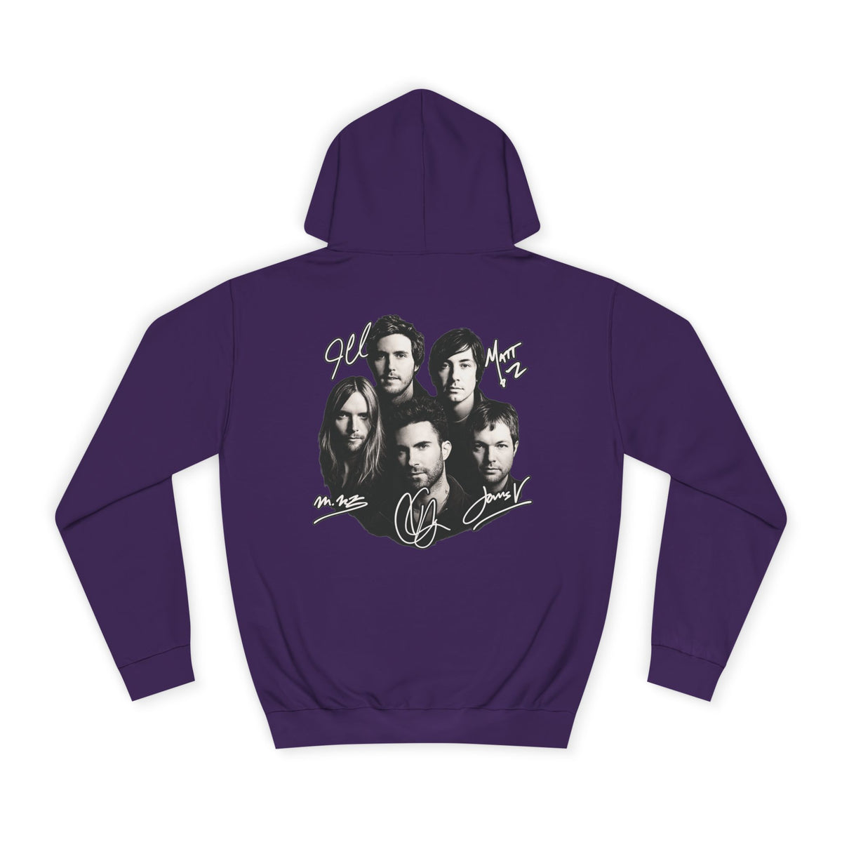 Blue M Chevron Logo Hoodie | Maroon 5 Band Photo Signature Back Hoodie