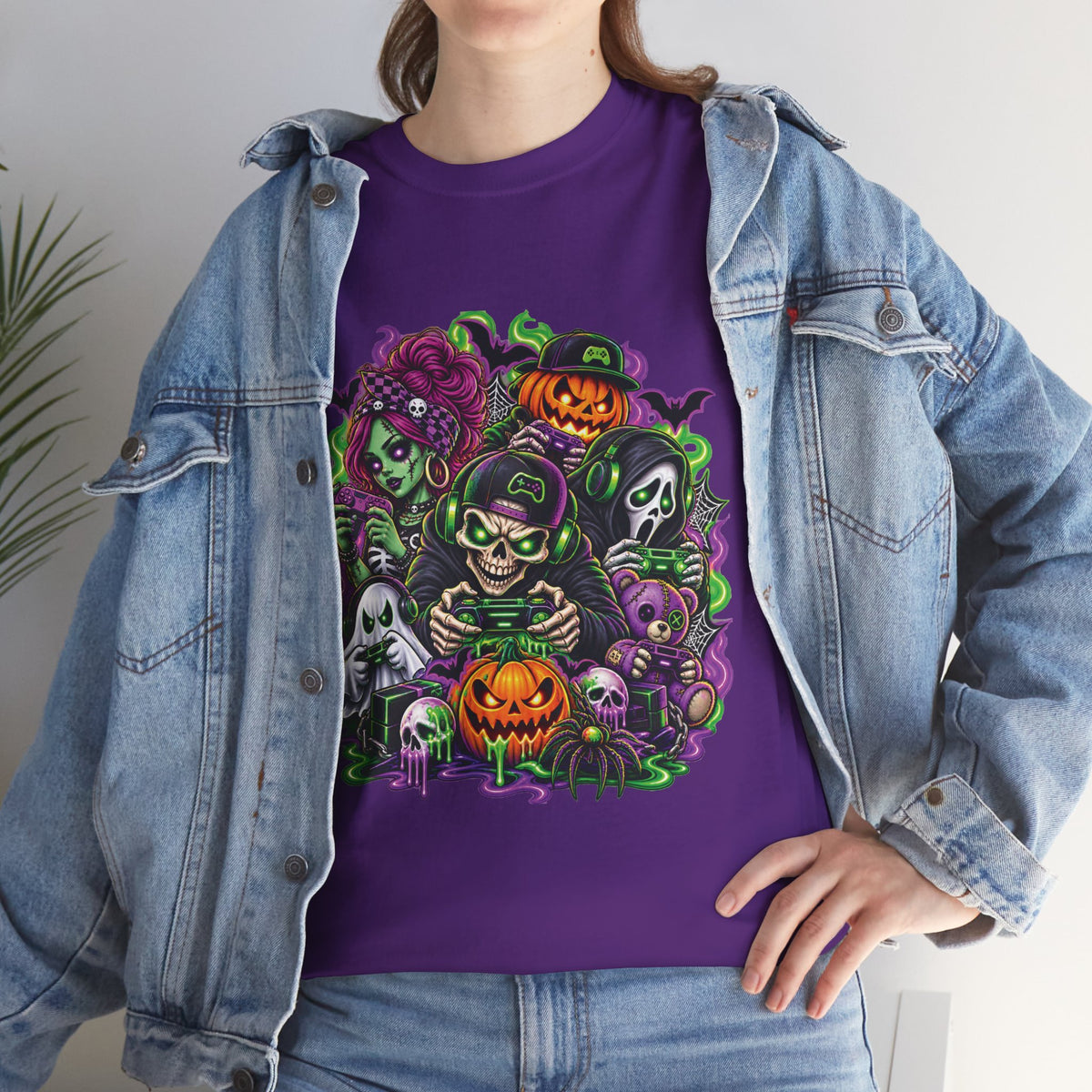 Spooky Halloween Monsters T-Shirt | Pumpkin, Ghost, Witch, Skeleton