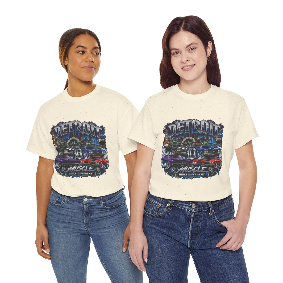 Detroit Muscle Car Tee | Vintage Hot Rod Illustration, Garage Scene