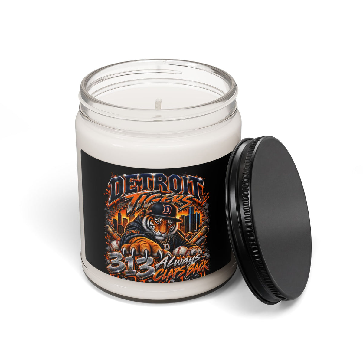 Detroit Tigers Mascot Graphic Candle | Scented Soy Candle 9oz