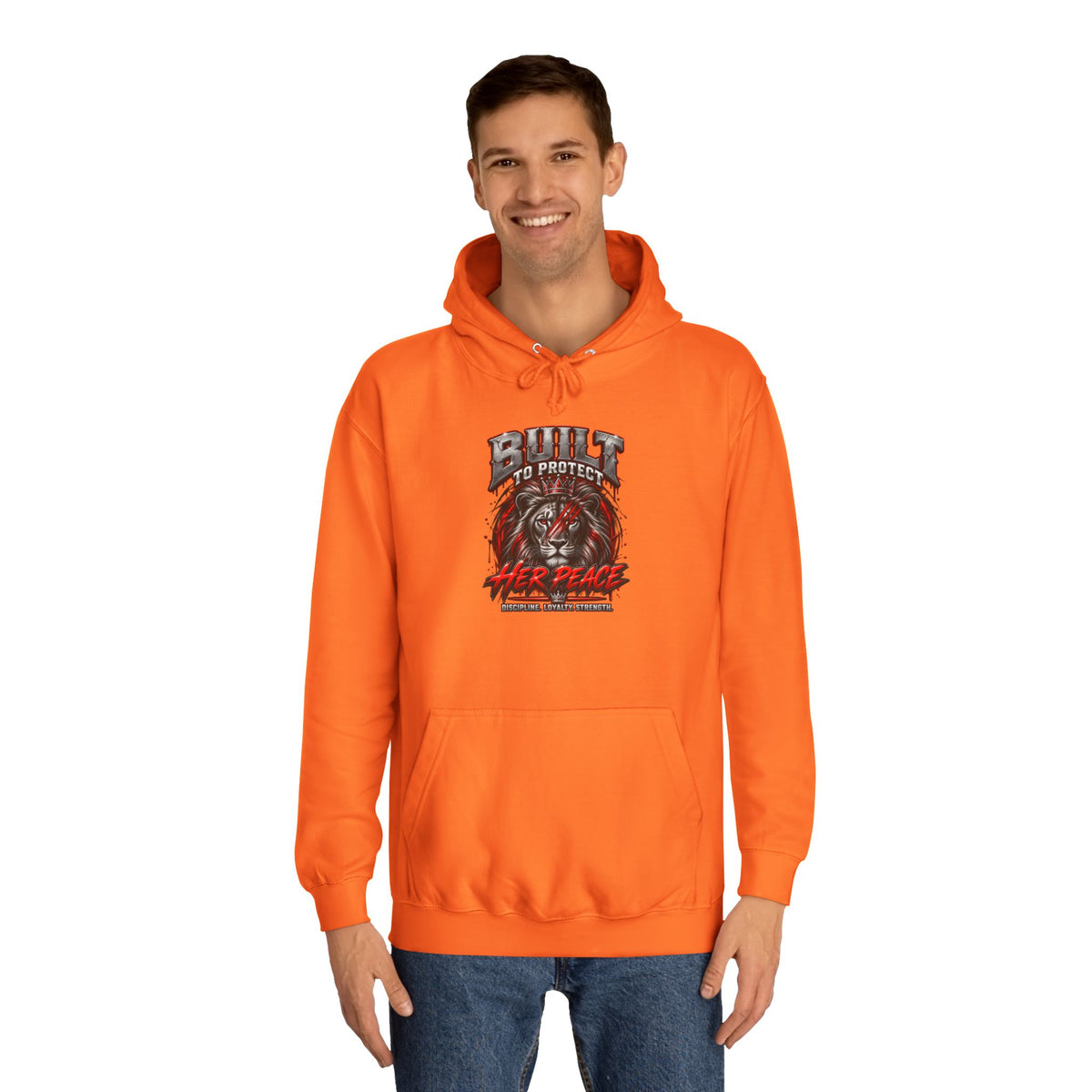 Built to Protect her Peace Couples College Hoodie