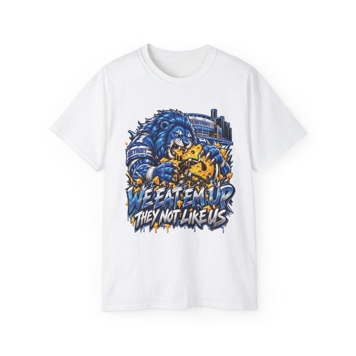 We eatem up They Not Like Us Detroit and Green Bay Rivialy T-Shirt | Lion Football Tee