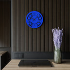 Roman Numeral Blue Clock Acrylic Wall Clock | Modern Decorative Timepiece