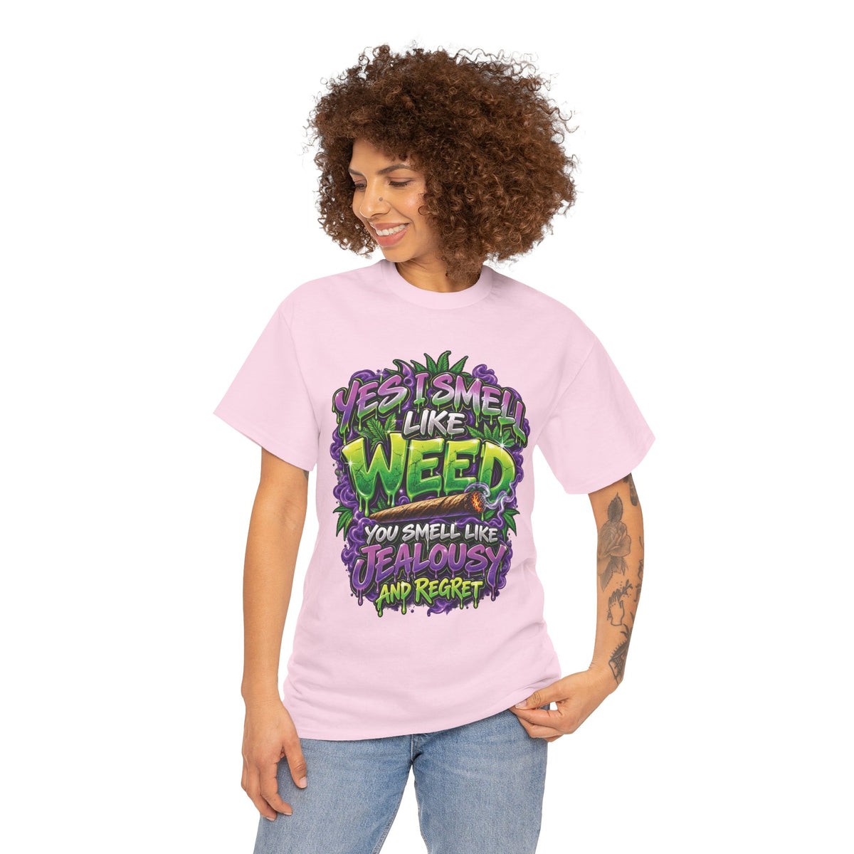 You Smell Like Weed T-Shirt | Cannabis Graphic Tee, Funny Stoner Slogan