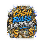 Cash Rules Everything sticker | Kiss-cut money graffiti decal