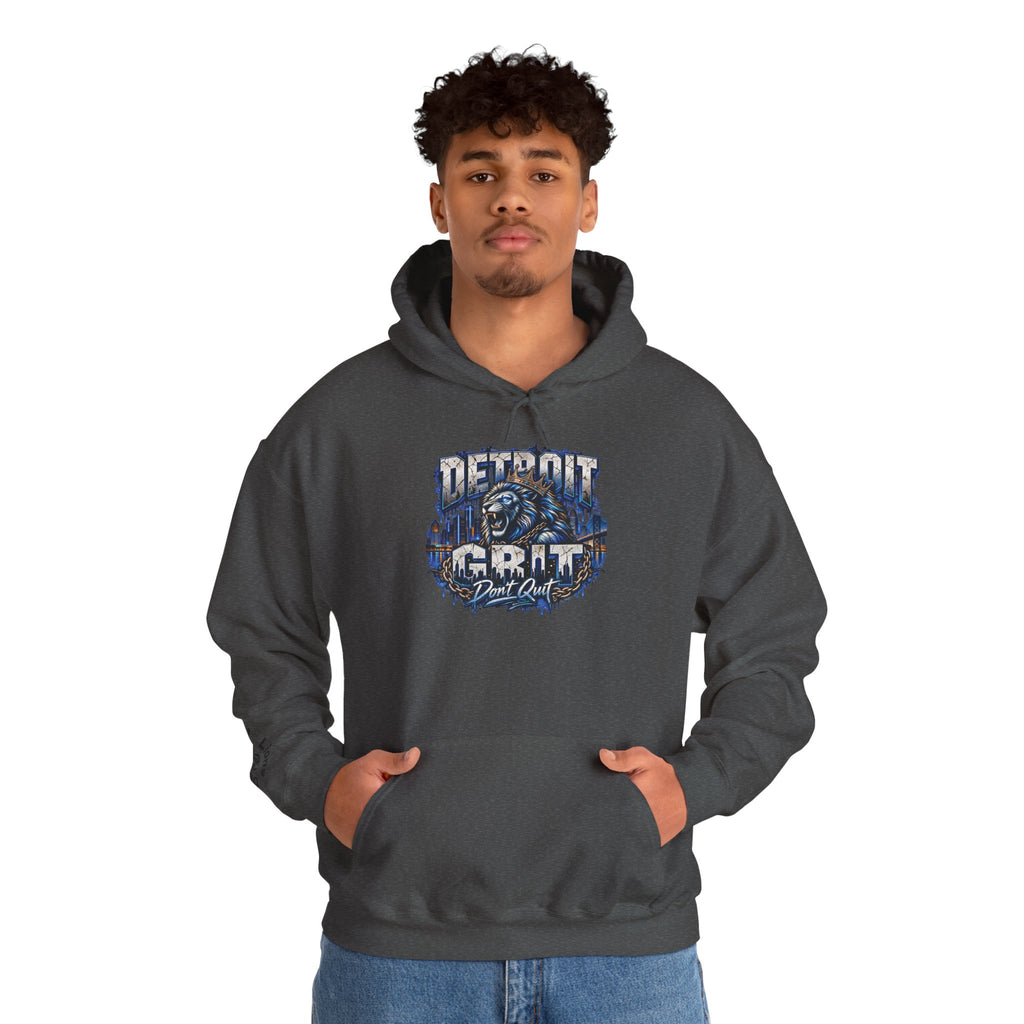 Detroit Grit graphic Hoodie | Motor City skyline, industrial vintage design