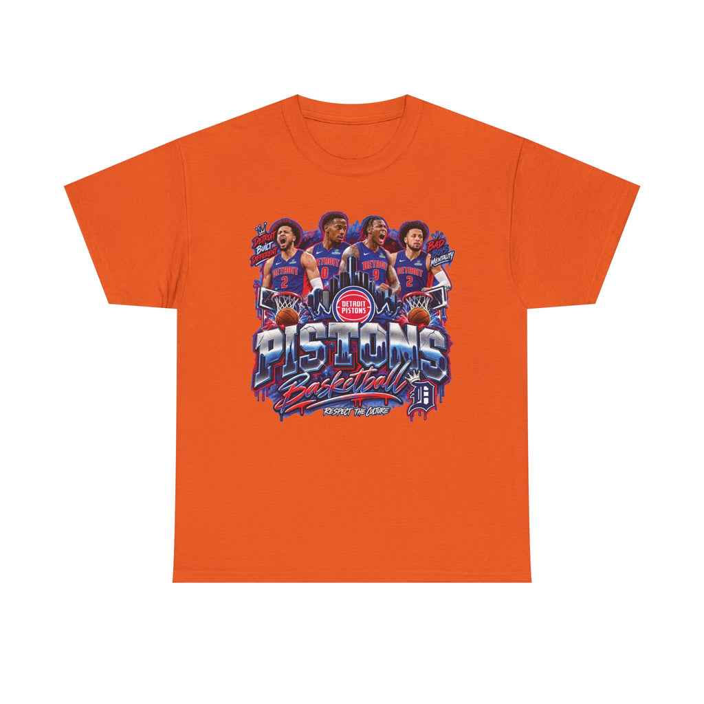 Detroit Pistons Basketball Players Tee | NBA Retro Team Graphic