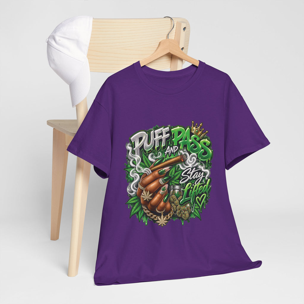 Puff and Pass Stay Lifted T-Shirt | Cannabis Leaf Graphic Tee