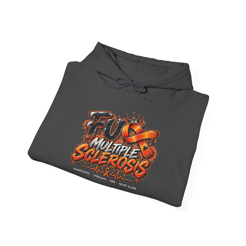 Multiple Sclerosis Awareness Hoodie | Orange Ribbon Warrior Graphic