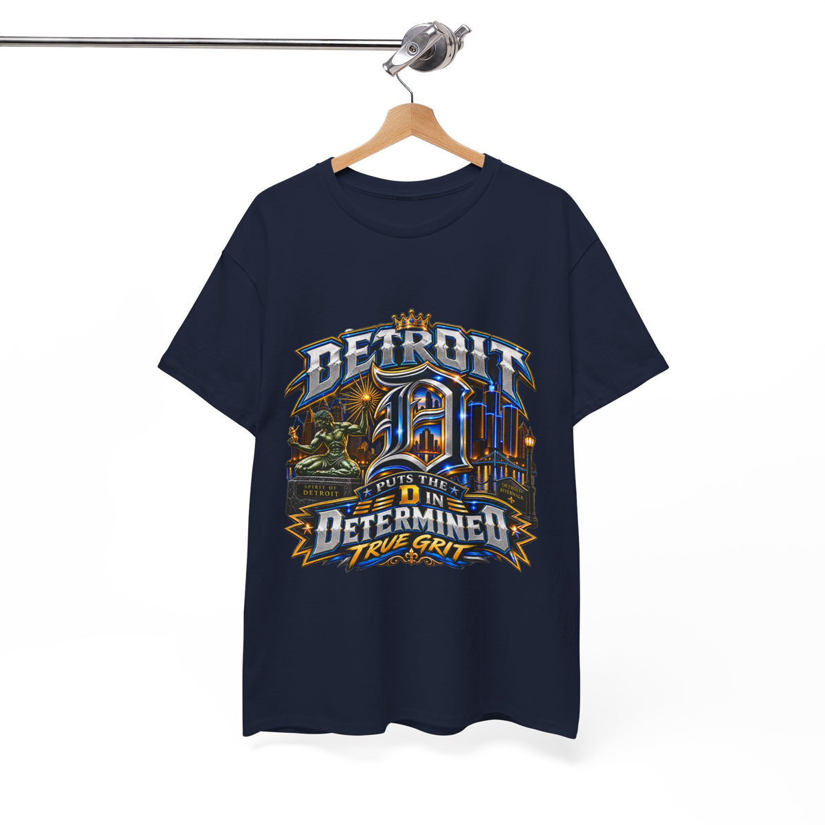 Detroit Determined design T-Shirt | Motor City D Pride, True Grit slogan