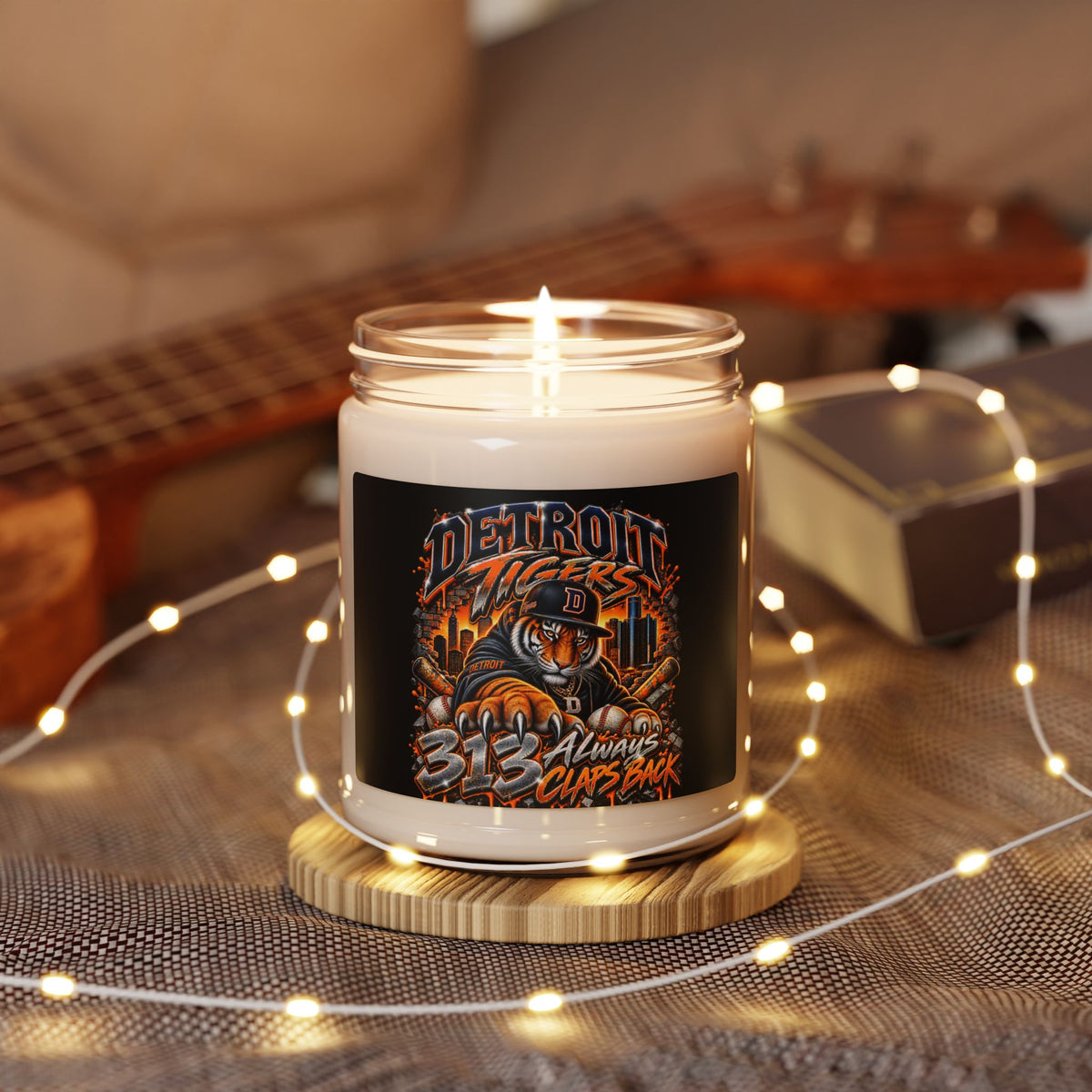 Detroit Tigers Mascot Graphic Candle | Scented Soy Candle 9oz