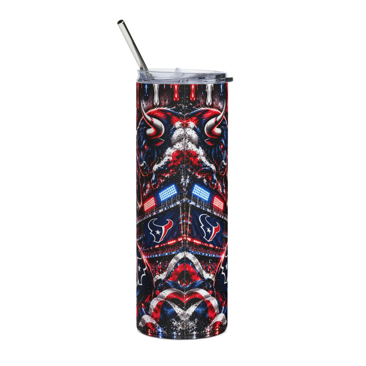 Houston Texans Logo Collage Tumbler | 20oz Stainless Steel