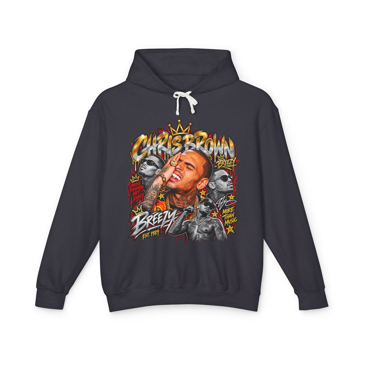 Breezy Portrait Graphic Hoodie | Hip Hop Graffiti Illustration