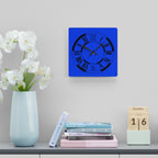 Roman Numeral Blue Clock Acrylic Wall Clock | Modern Decorative Timepiece