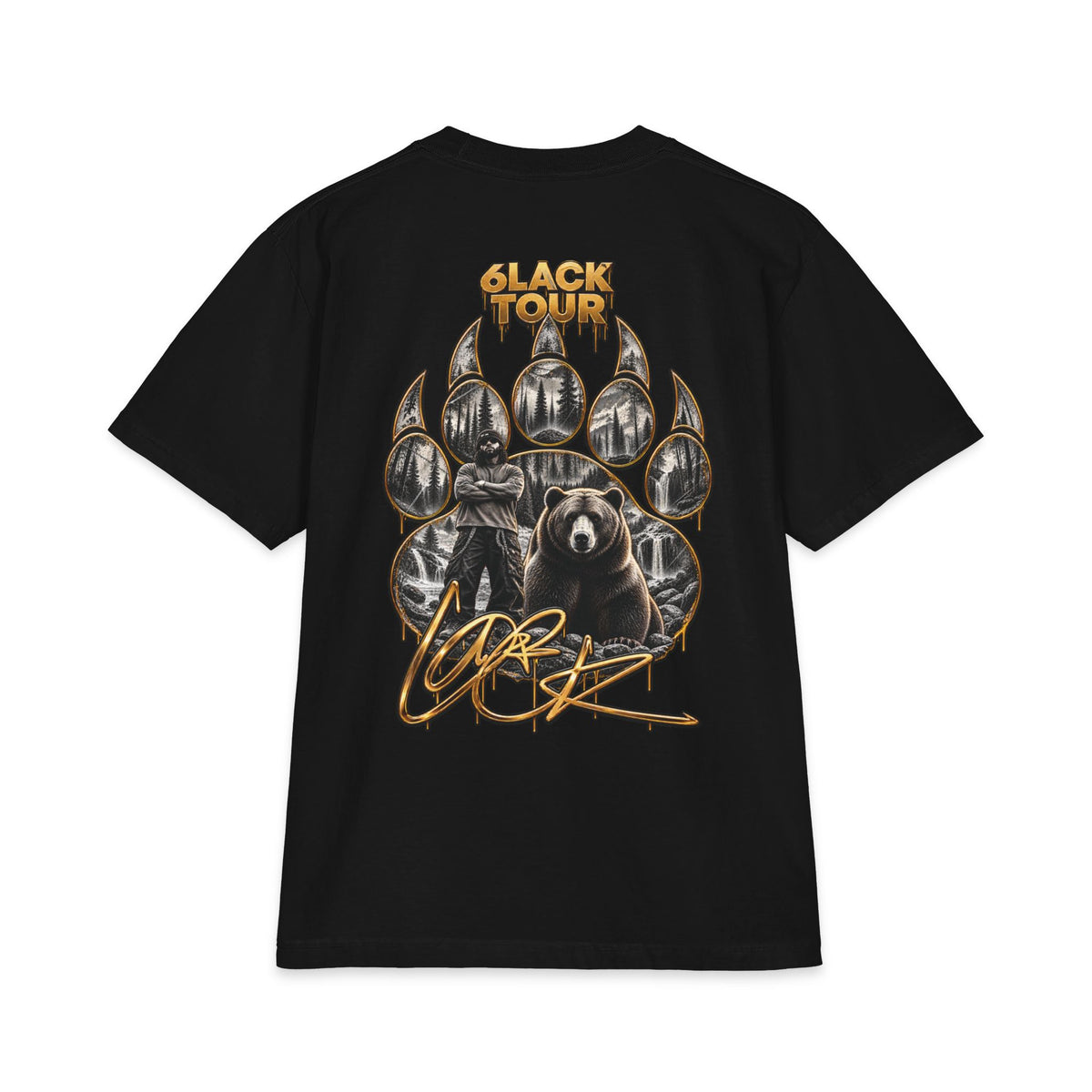 10 Years of 6lack Tour T-Shirt | 6lack Tour Bear Paw Graphic