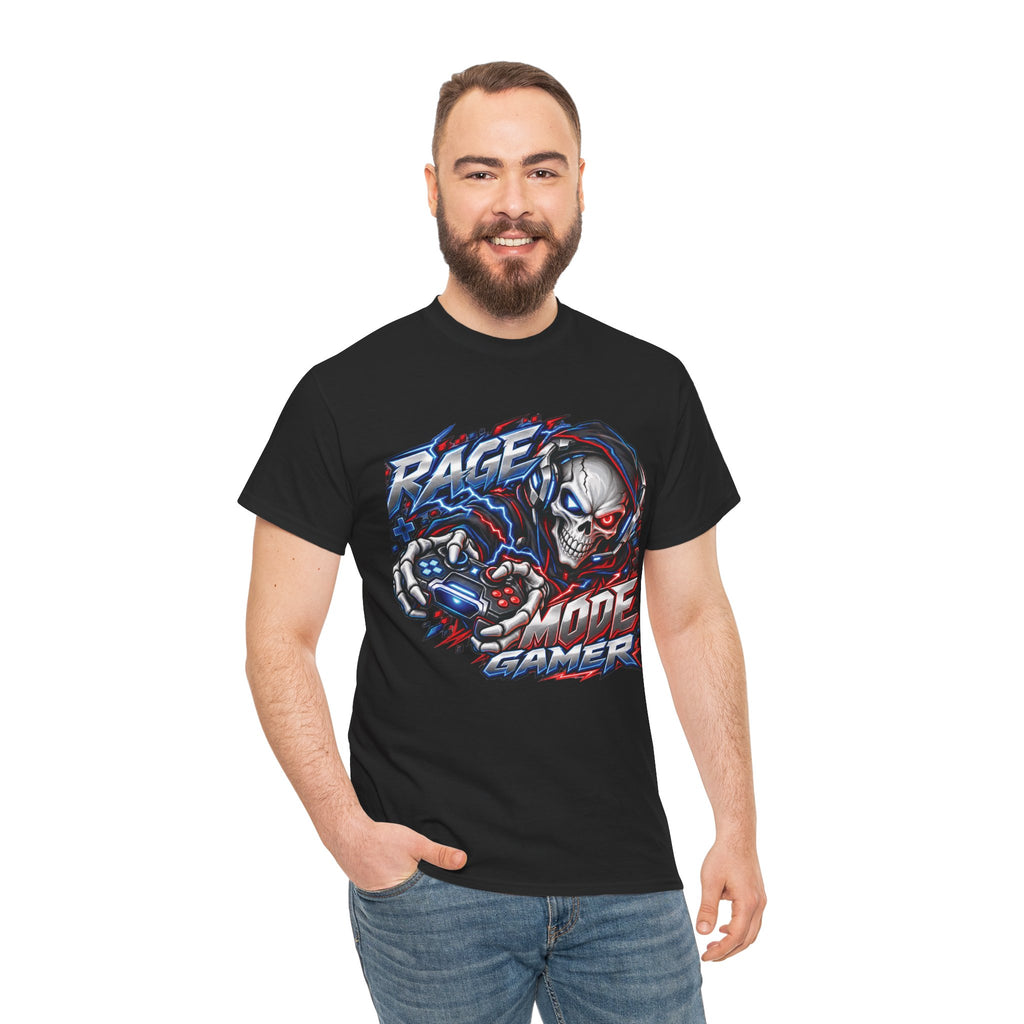Rage Mode Gamer Skull Graphic T-Shirt