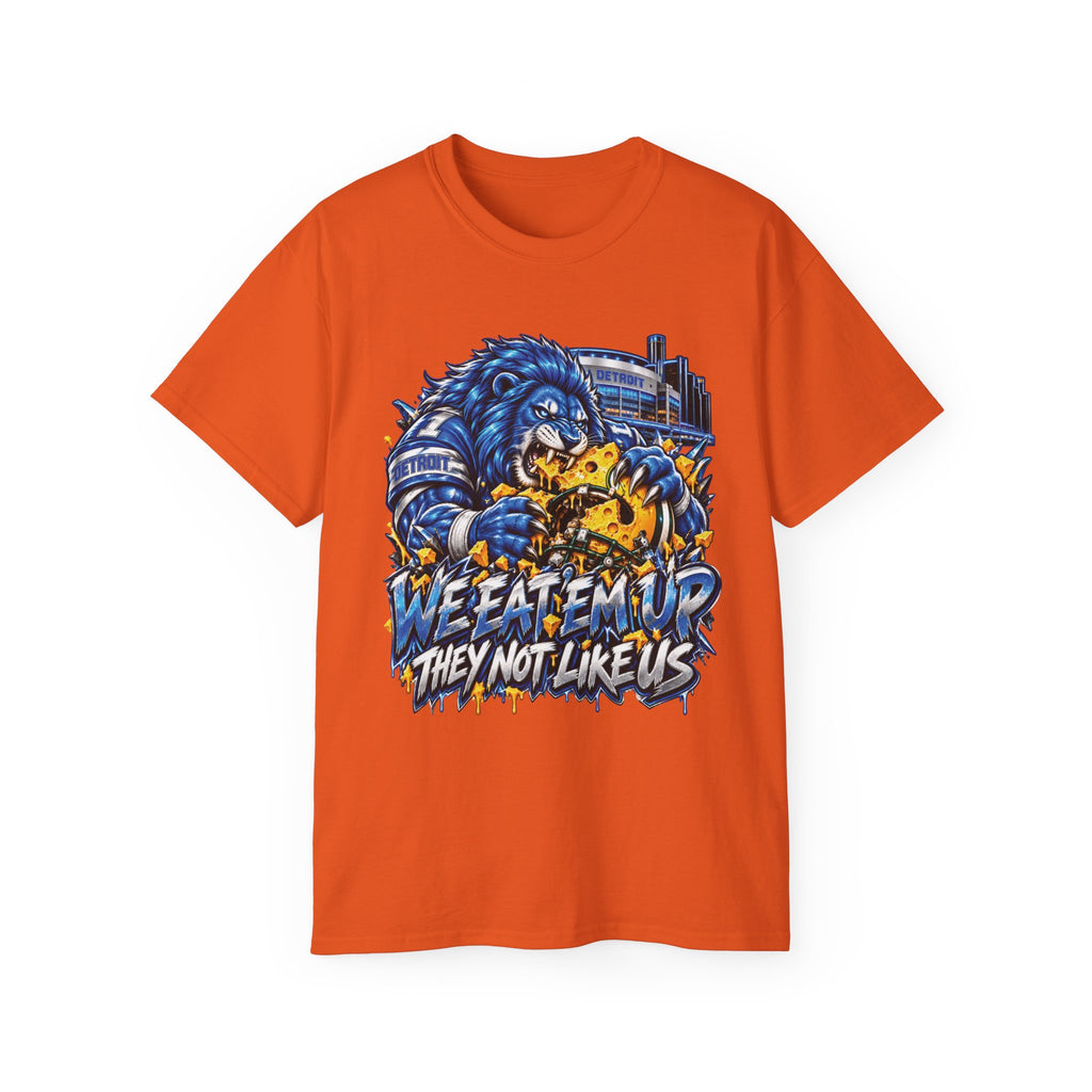 We eatem up They Not Like Us Detroit and Green Bay Rivialy T-Shirt | Lion Football Tee
