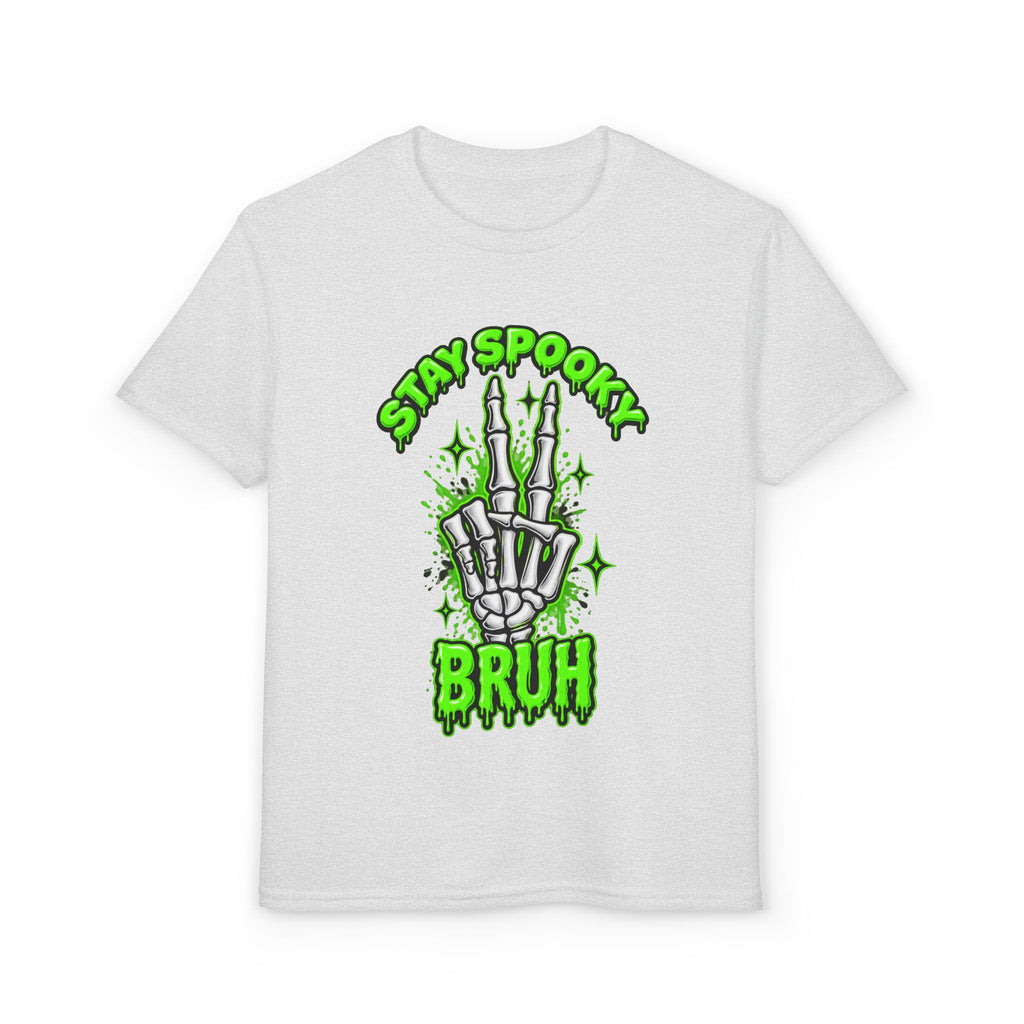 Stay Spooky Bruh T-Shirt | Skeleton Hand Halloween Graphic