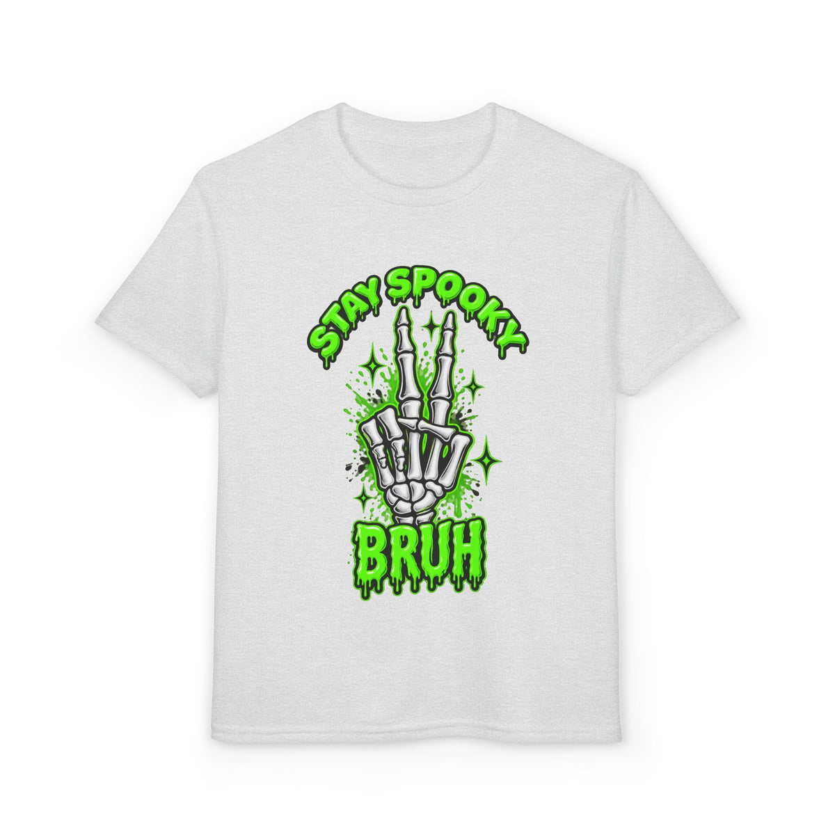 Stay Spooky Bruh T-Shirt | Skeleton Hand Halloween Graphic