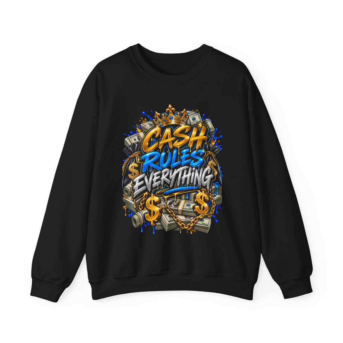 Cash Rules Everything Graphic Sweatshirt | Money Streetwear, Graffiti Dollar Design