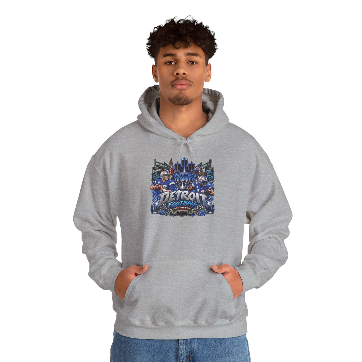 Detroit Skyline Collage Hoodie | Motor City Landmarks sweatshirt