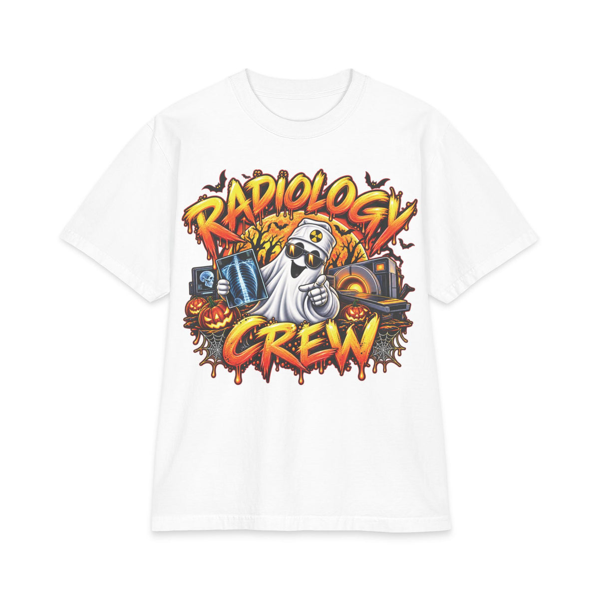 Medical Radiology Crew Ghost Graphic Tee | Halloween X-ray Theme