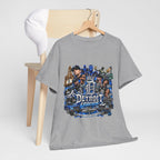 Detroit Legends collage T-Shirt | Motor City skyline, classic cars, musicians
