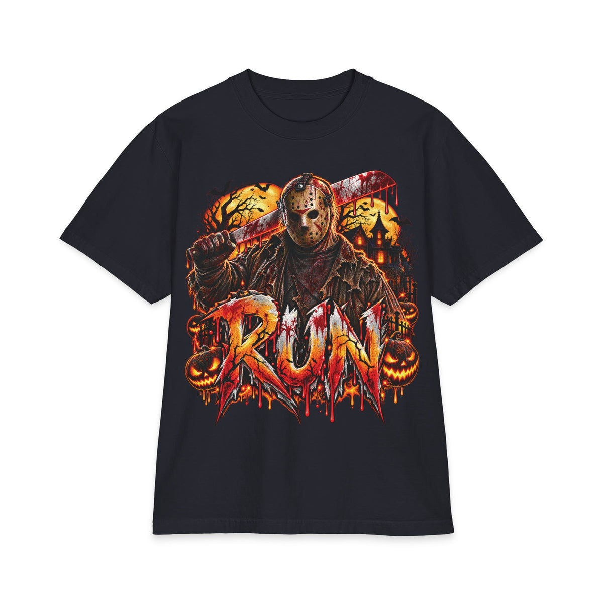 Jason Voorhees horror graphic T-Shirt | RUN bloody slasher design