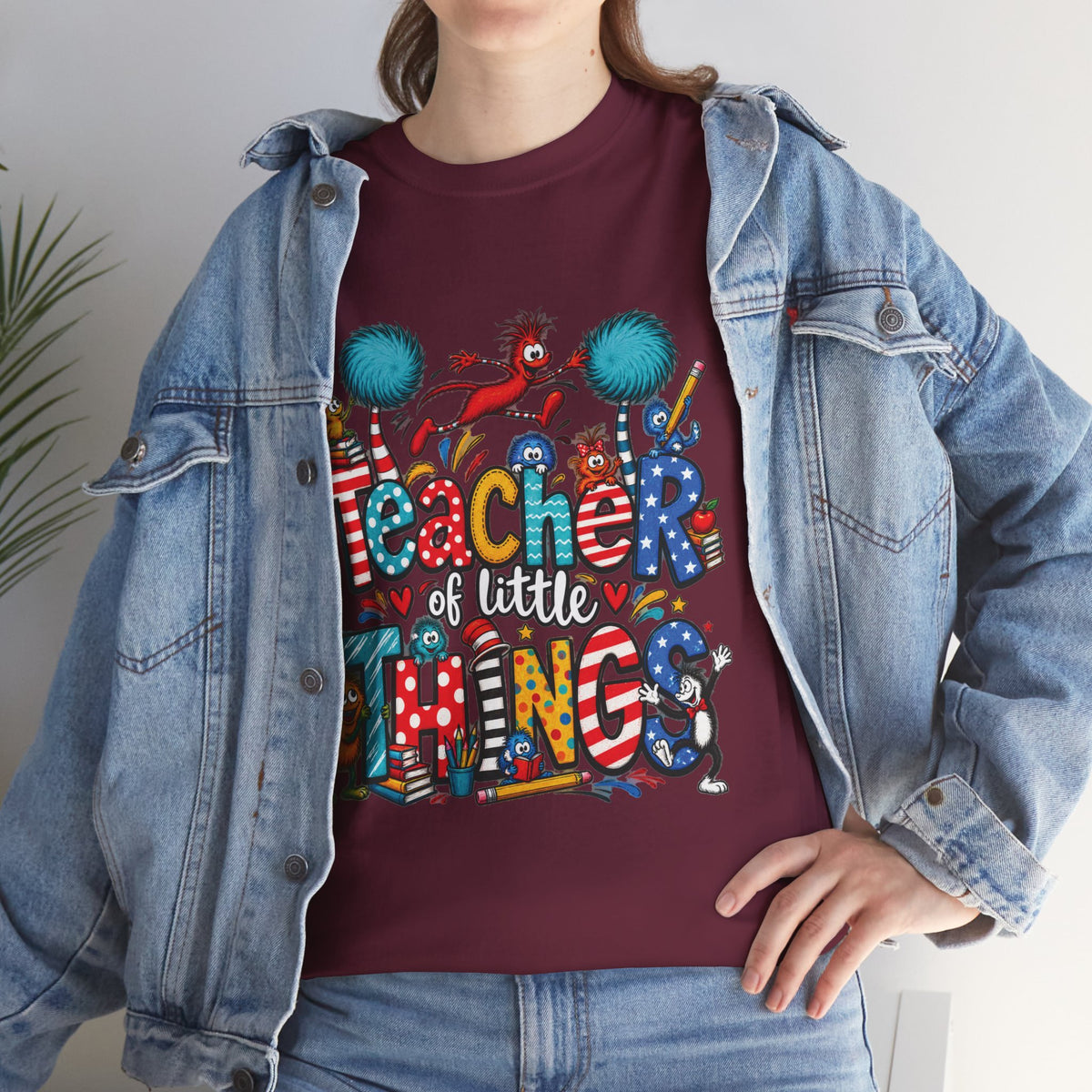 Teacher of Little Things T-Shirt | Colorful Dr. Seuss Style Kids Classroom Tee