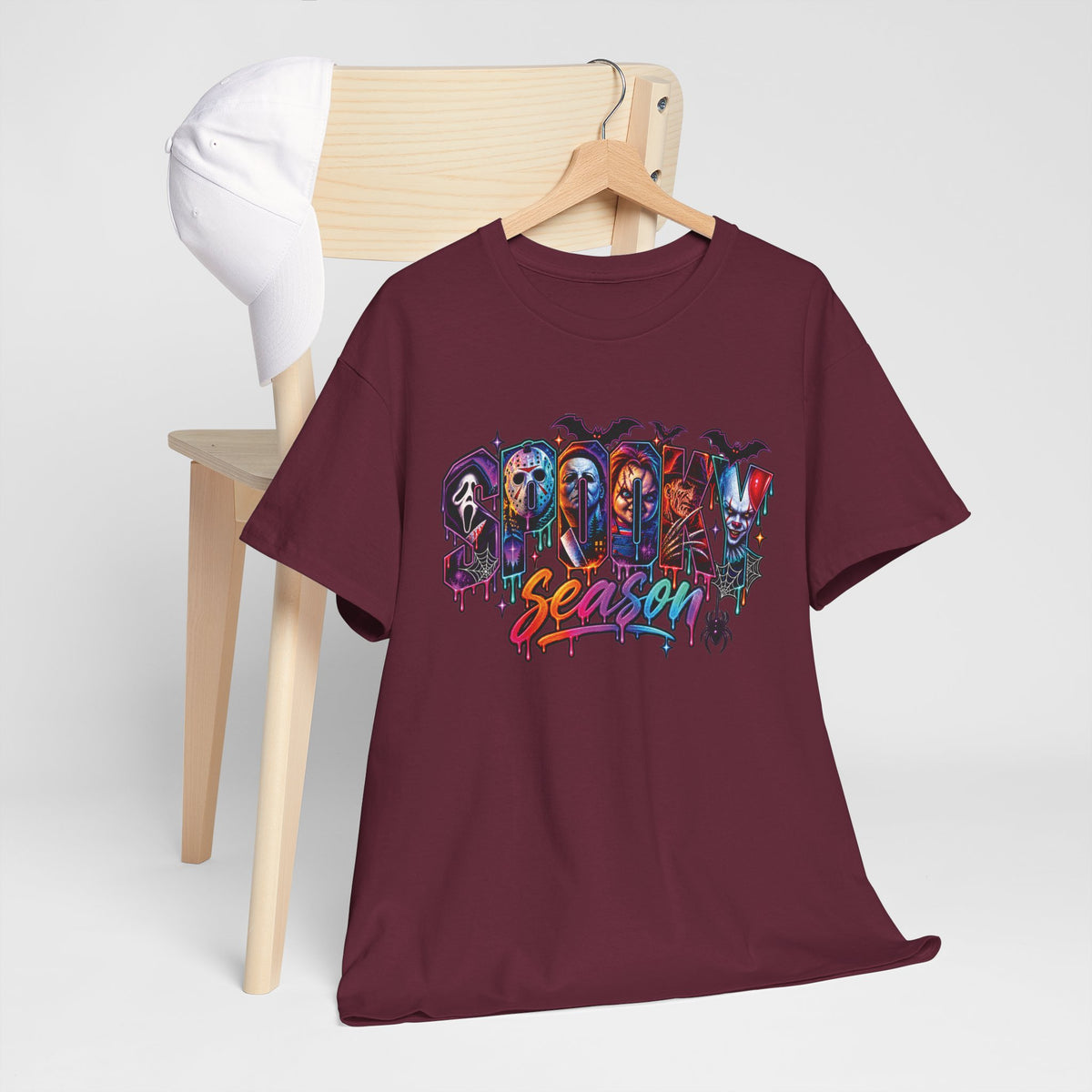 Horror Mask Graffiti Tee | Spooky Season Halloween Slasher Skull Vampire Werewolf